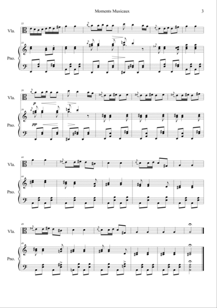 Moments Musicaux No.3 in Am Viola scores gallery preview page 3