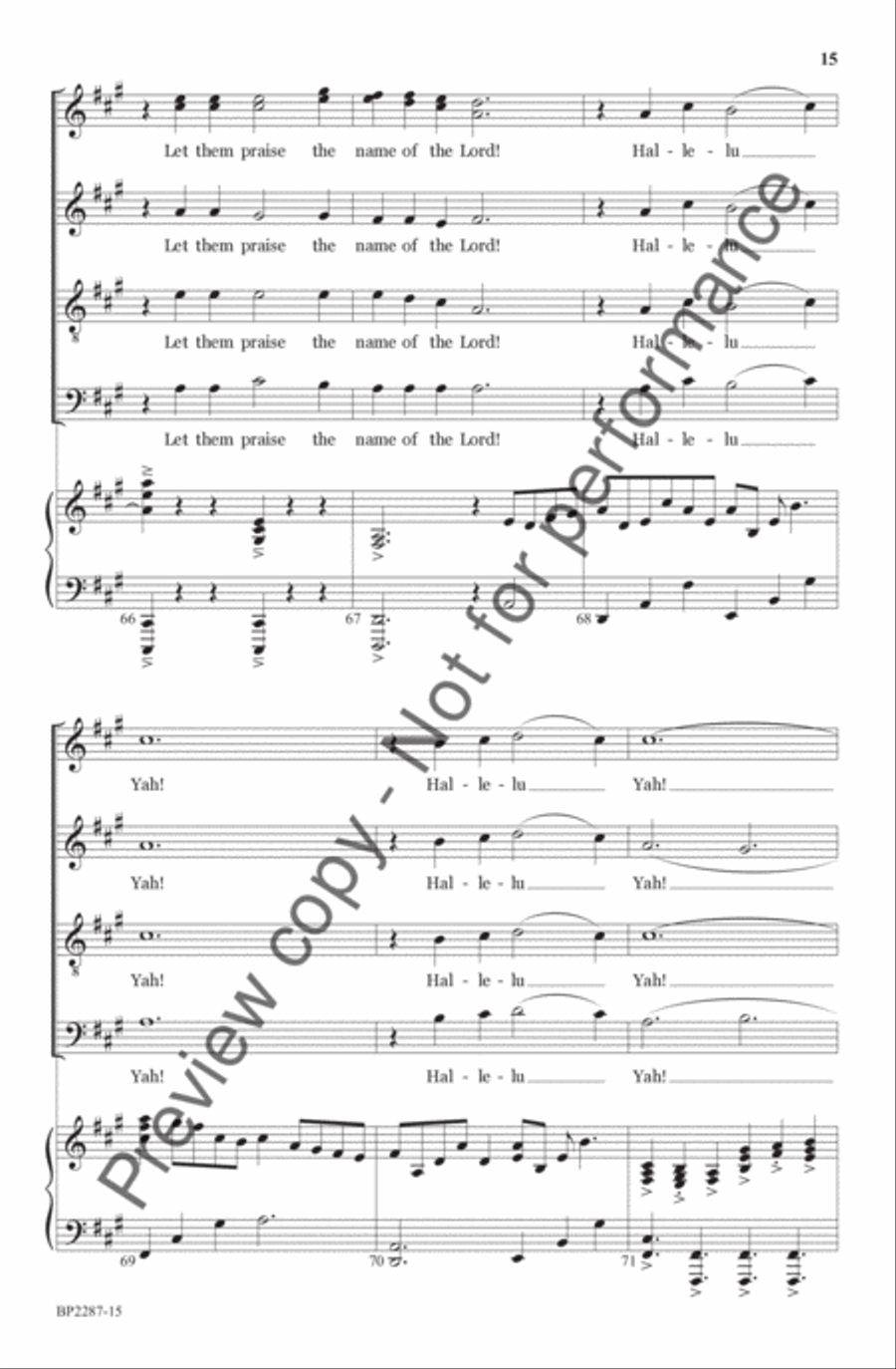 Hallelu Yah: Three Psalms of Praise III. Psalm 150 4-Part scores gallery preview page 16