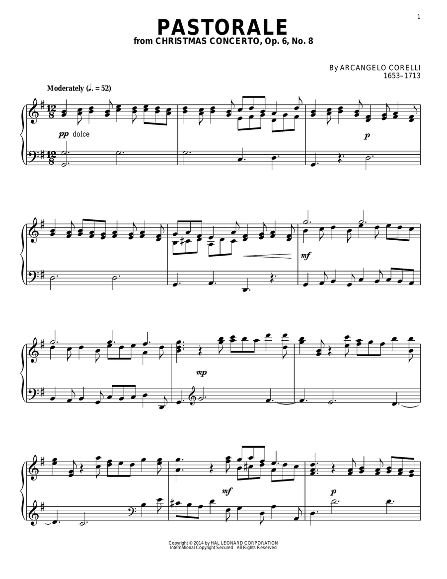 Pastorale Pastorale Piano Solo scores gallery preview page 1