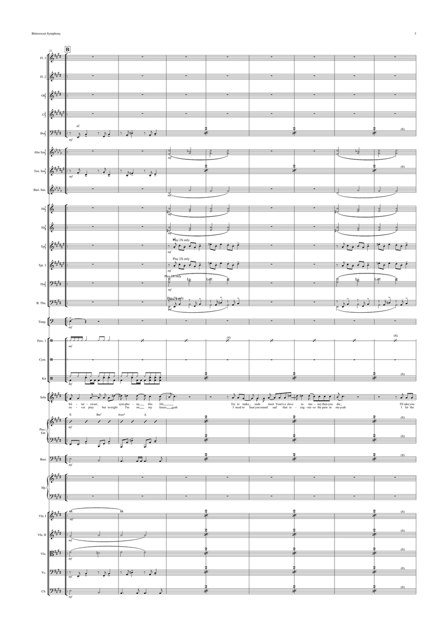 Bittersweet Symphony Full Orchestra scores gallery preview page 3