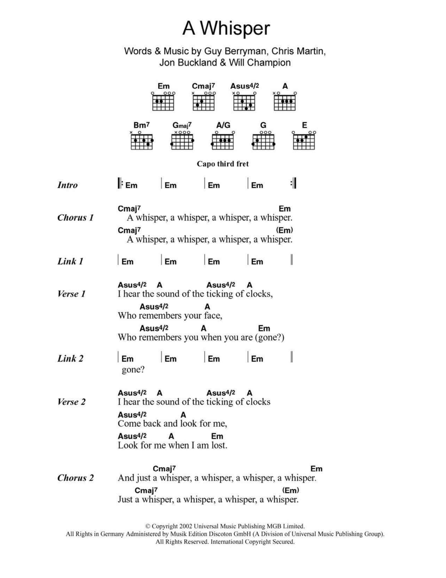 A Whisper Acoustic Guitar scores gallery preview page 1