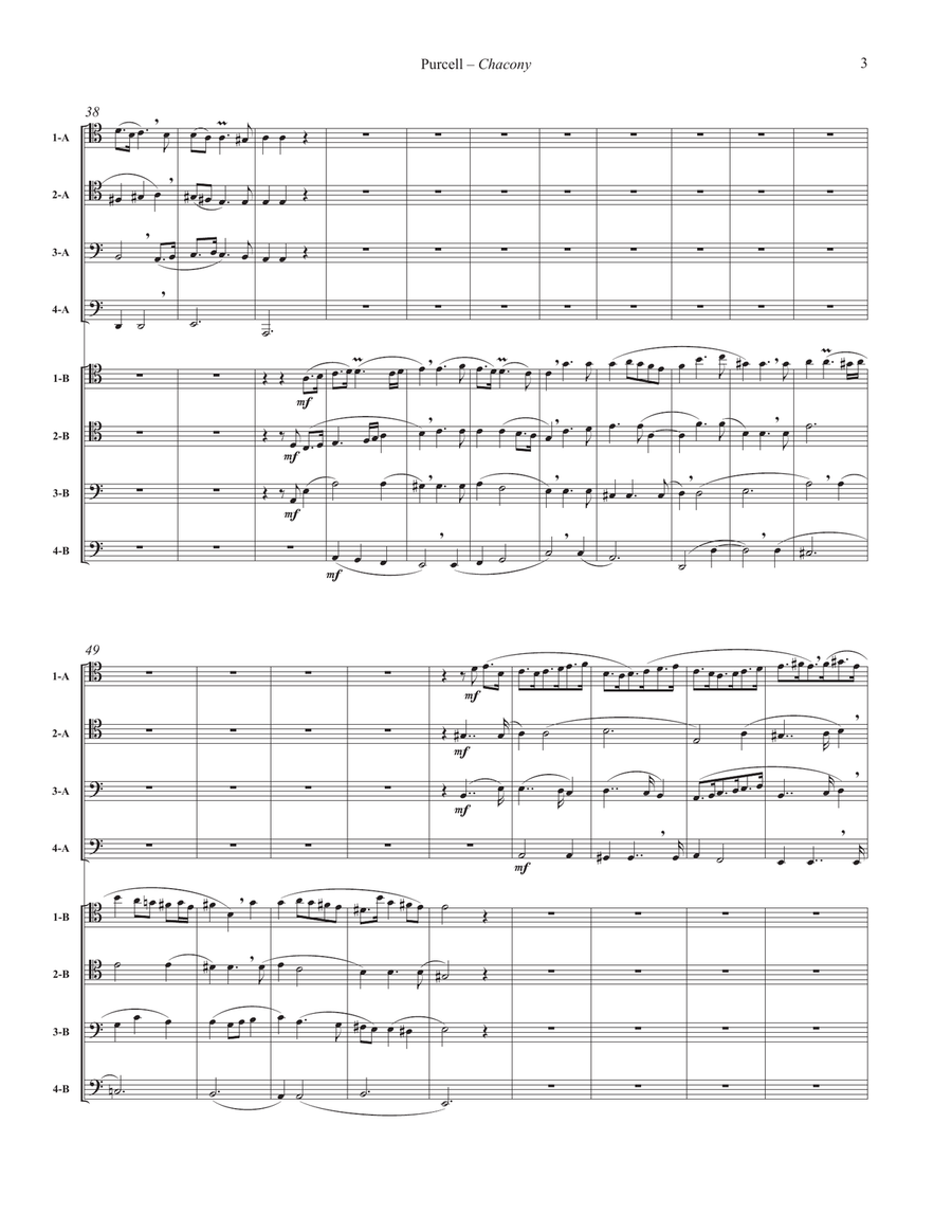 Chacony for 8-part Trombone Ensemble Brass Ensemble scores gallery preview page 3