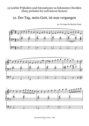 Easy Organ Preludes - leichte Orgelpräludien | Der Tag mein Gott ist nun vergangen
