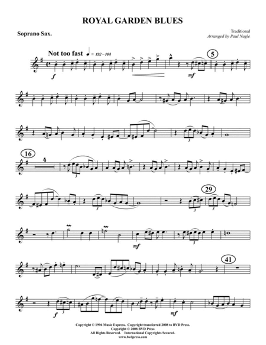Royal Garden Blues Saxophone Quartet scores gallery preview page 4