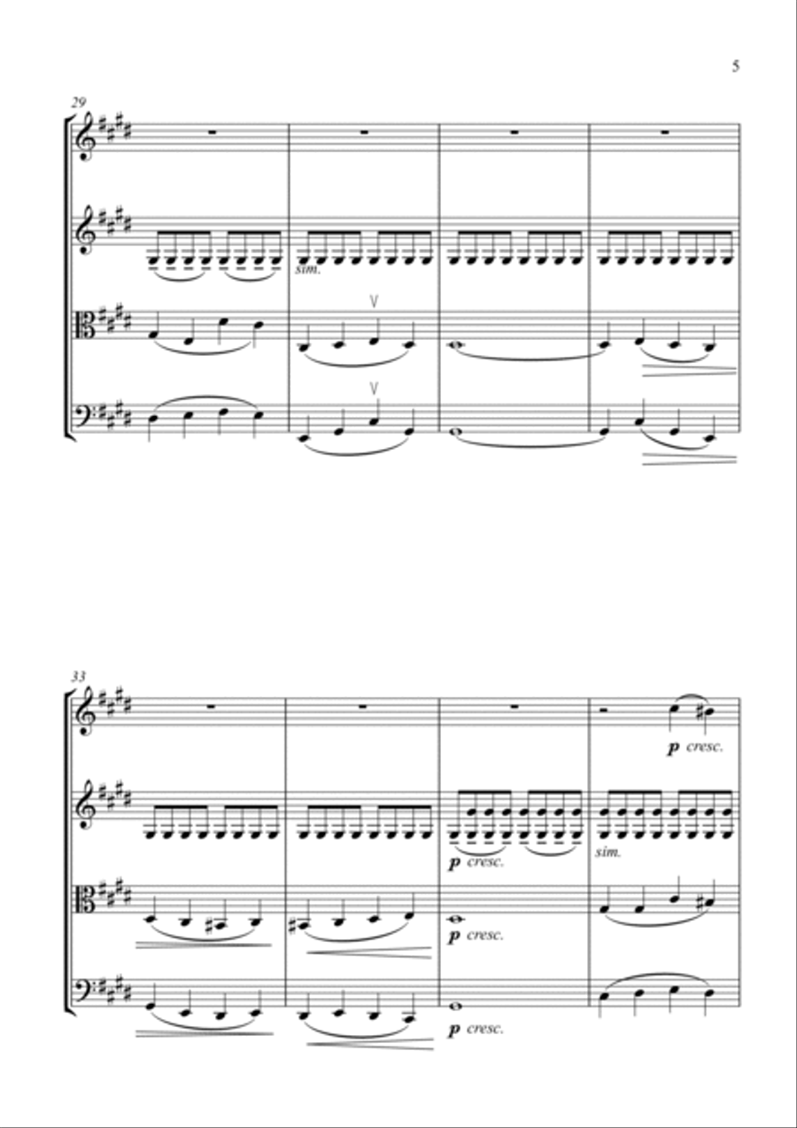 Chopin: Raindrop Prelude for String Quartet - Score and Parts String Quartet scores gallery preview page 5