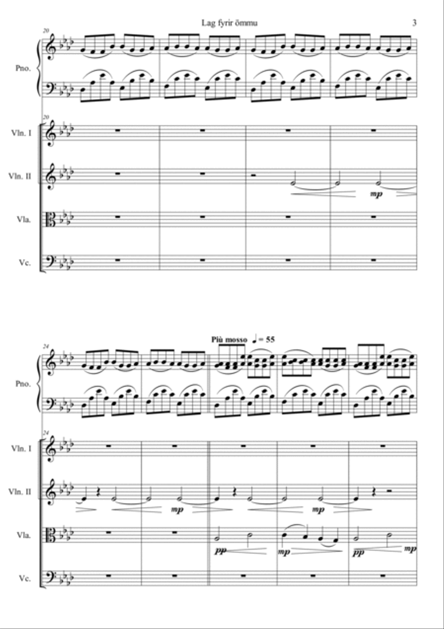 Lag Fyrir Ommu Piano Quartet scores gallery preview page 3