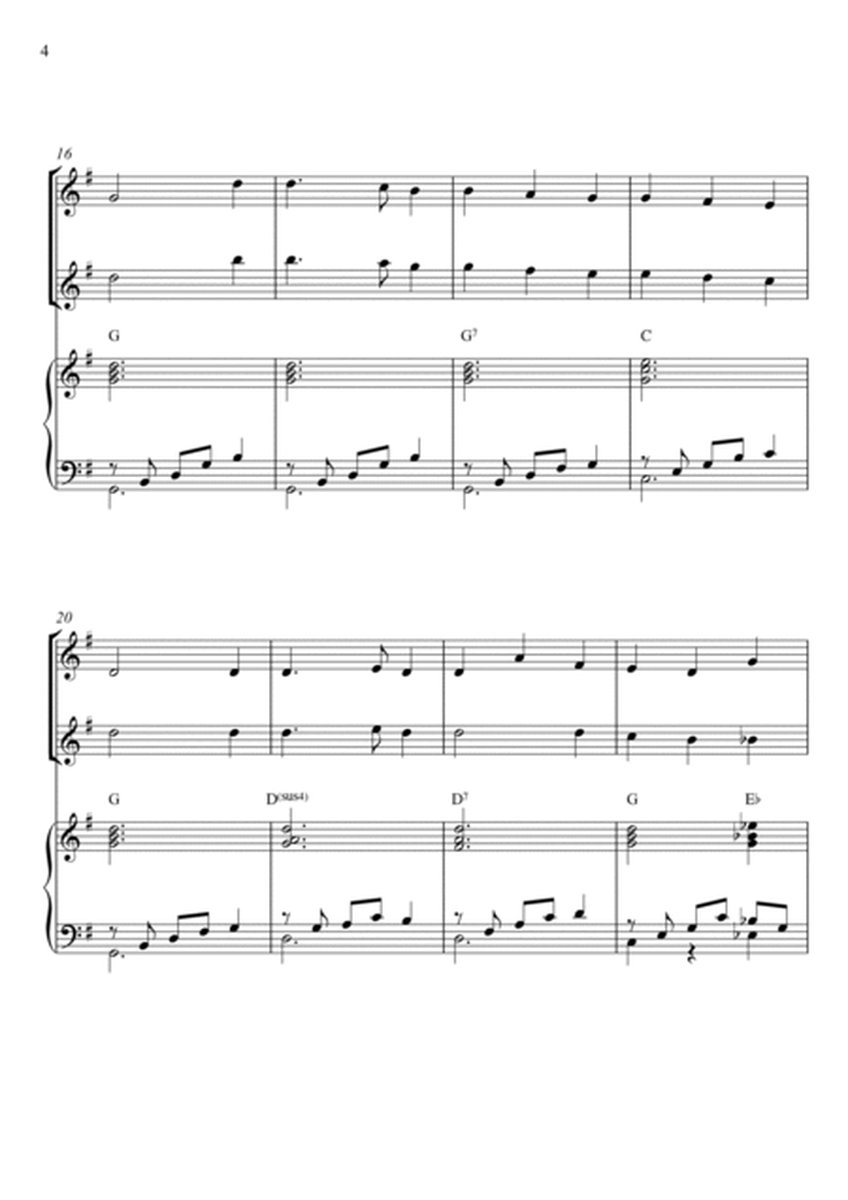 Traditional - Away In a Manger (Trio Piano and Two Flutes) with chords image number null