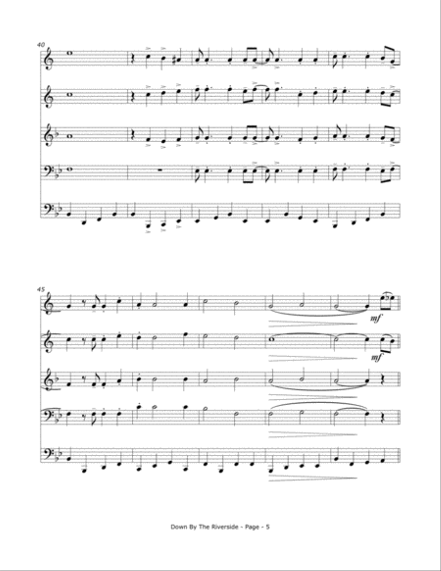Down By The Riverside Brass Ensemble scores gallery preview page 6