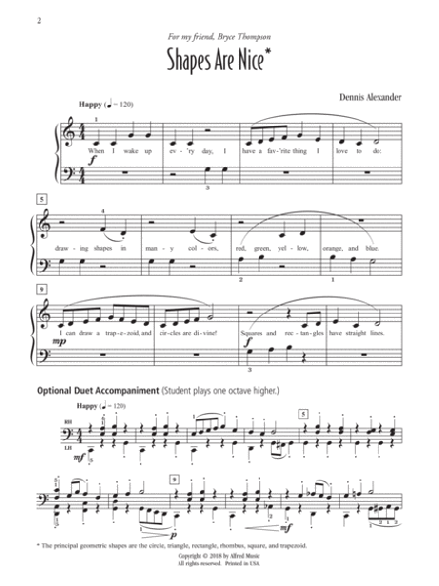 Shapes Are Nice Easy Piano scores gallery preview page 2
