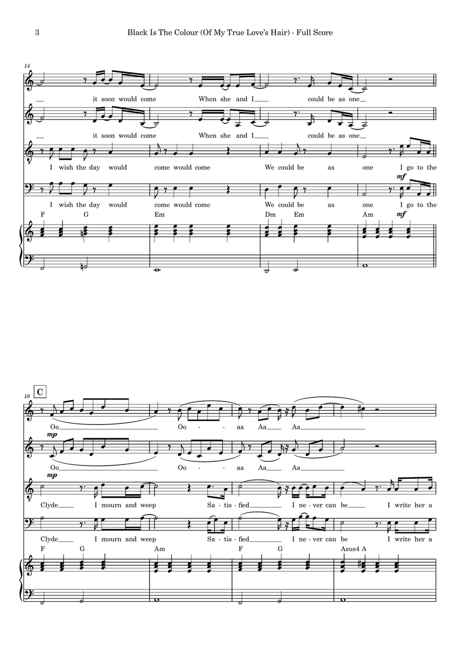Black Is The Colour 4-Part scores gallery preview page 3