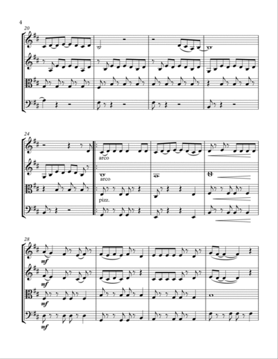 Love Story String Quartet scores gallery preview page 6