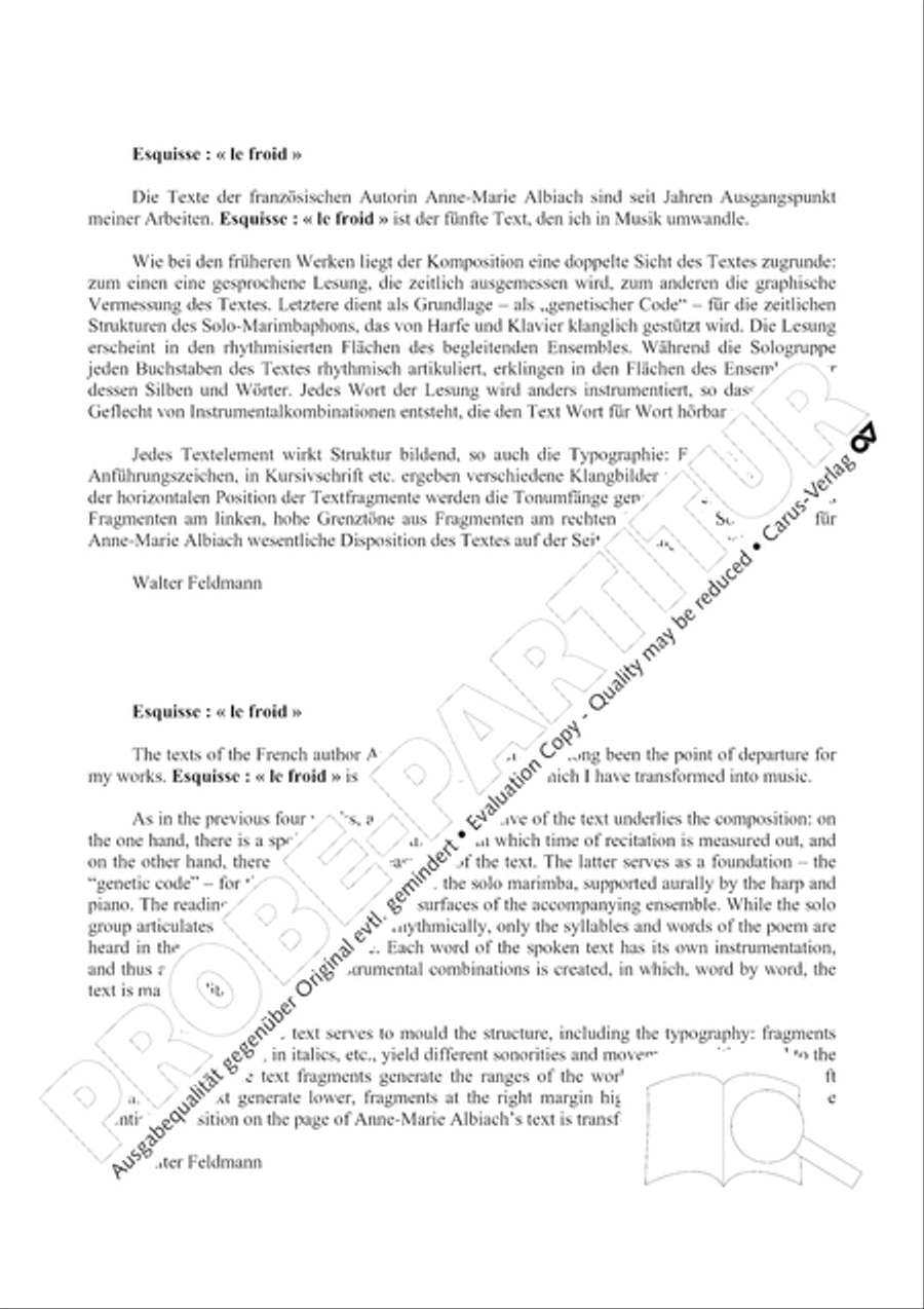 Esquisse: le froid Orchestra scores gallery preview page 45
