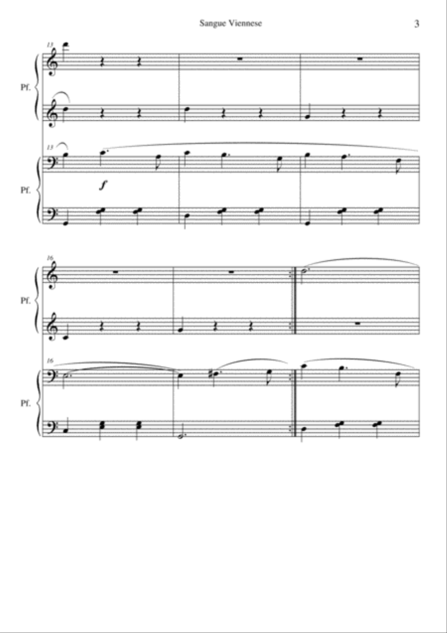 Sangue Viennese - Wiener Blut Easy Piano scores gallery preview page 3