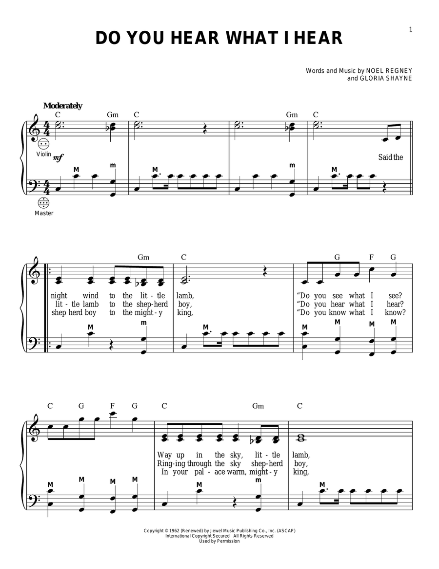 Do You Hear What I Hear (arr. Gary Meisner) Piano scores gallery preview page 1