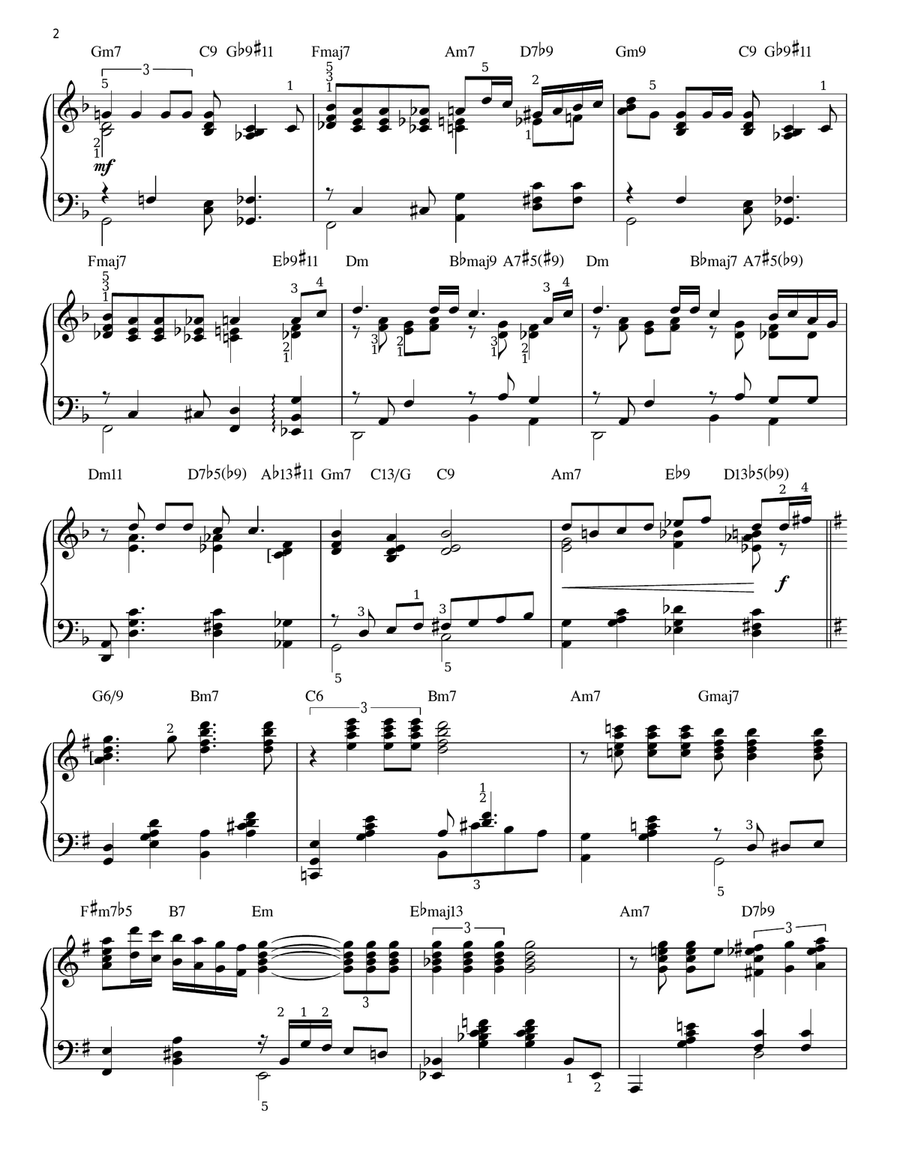 What A Wonderful World [Jazz version] (arr. Brent Edstrom) Piano Solo scores gallery preview page 2