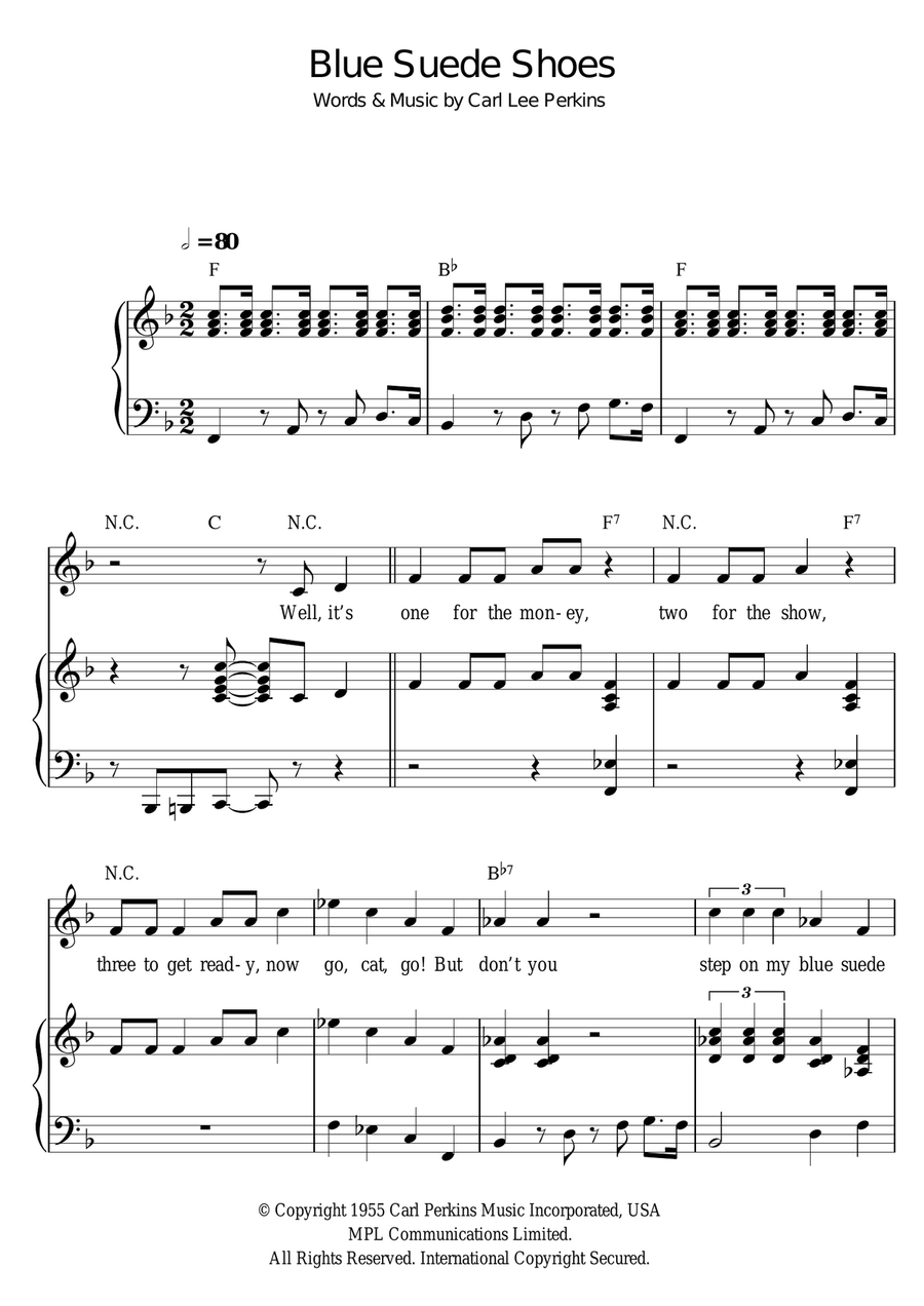 Blue Suede Shoes Acoustic Guitar scores gallery preview page 1