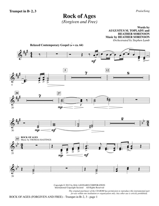 Book cover for Rock of Ages (Forgiven and Free) - Bb Trumpet 2,3