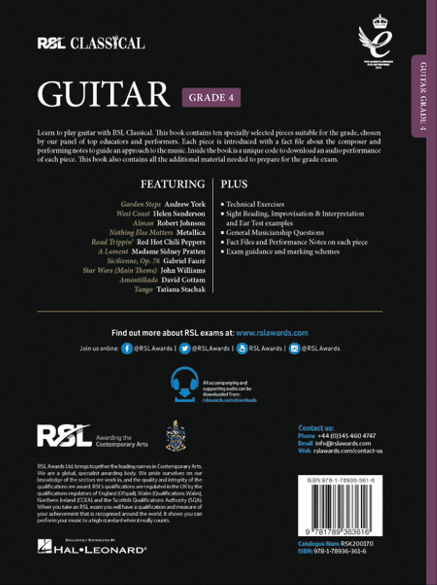 RSL Classical Guitar Grade 4 (2022) Acoustic Guitar scores gallery preview page 2