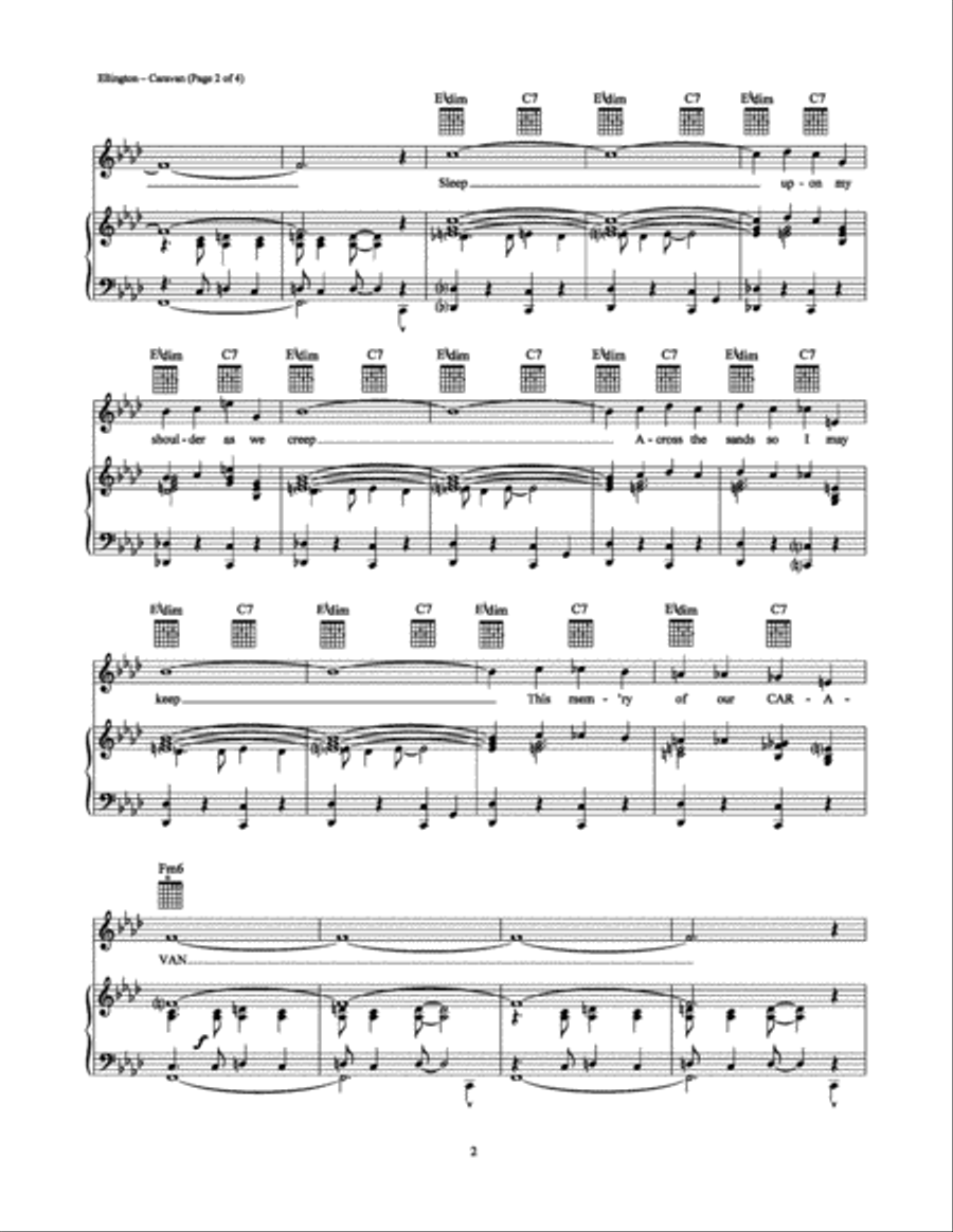Caravan Piano, Vocal, Guitar scores gallery preview page 2
