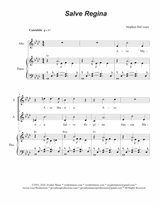 Salve Regina in A-flat (2-part choir - (SA)