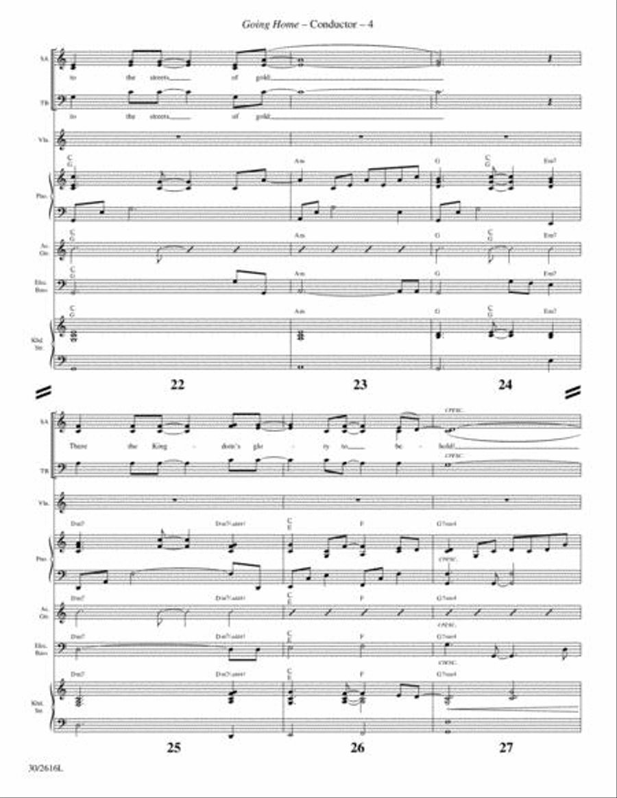 Going Home - Violin and Rhythm Score and Parts Choir scores gallery preview page 5