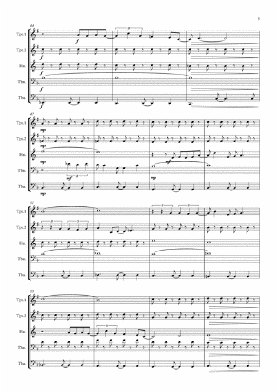 God Only Knows Brass Quintet scores gallery preview page 5