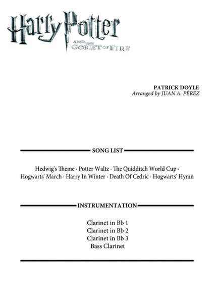 Harry Potter And The Goblet Of Fire - Clarinet Quartet image number null