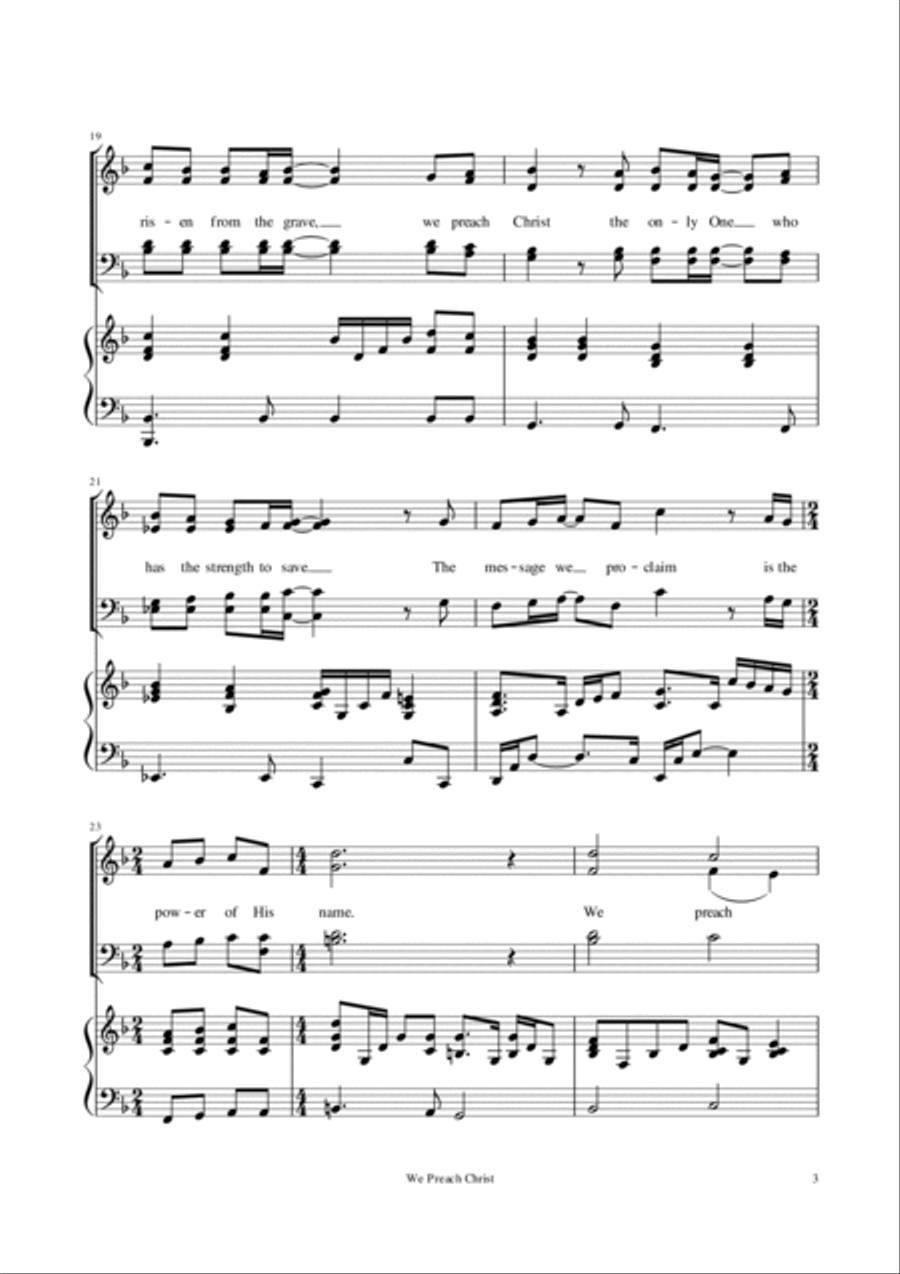 We Preach Christ We Preach Christ 4-Part scores gallery preview page 3