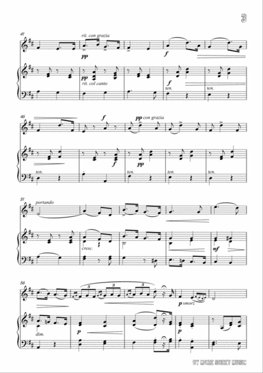 Lotti-Pur dicesti,o bocca bella, for Flute and Piano image number null