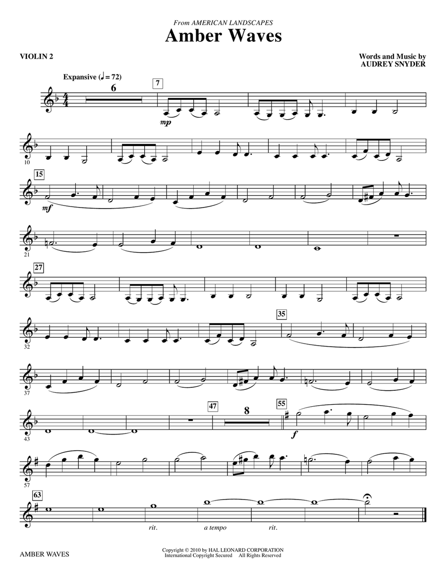 Amber Waves - Violin 2