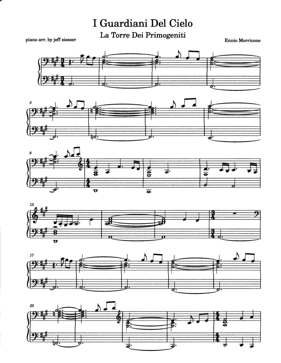 La Torre Dei Primogeniti Piano Solo scores gallery preview page 1