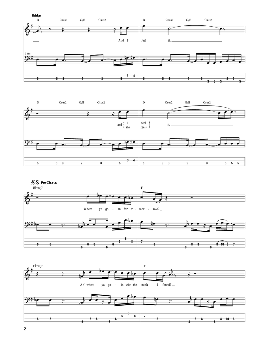 Plush Bass Guitar Tablature scores gallery preview page 2