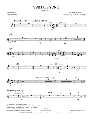 A Simple Song (from Mass) - Percussion 3