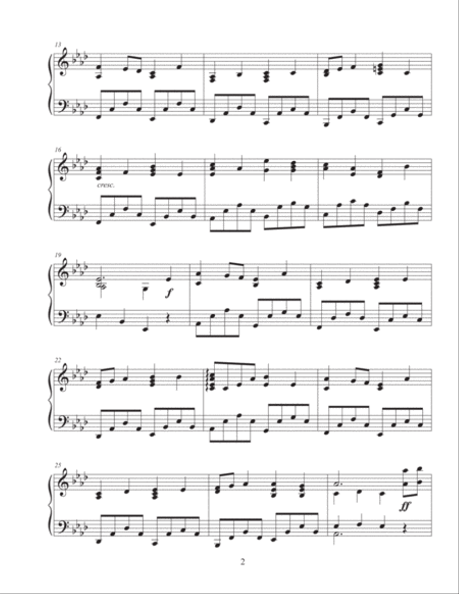 Hosanna, Loud Hosanna / I Sing the Mighty Power of God (advanced piano) Piano Solo scores gallery preview page 2