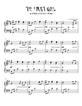 The First Noel in American Celtic New Age Style for Early Intermediate Piano Level 4