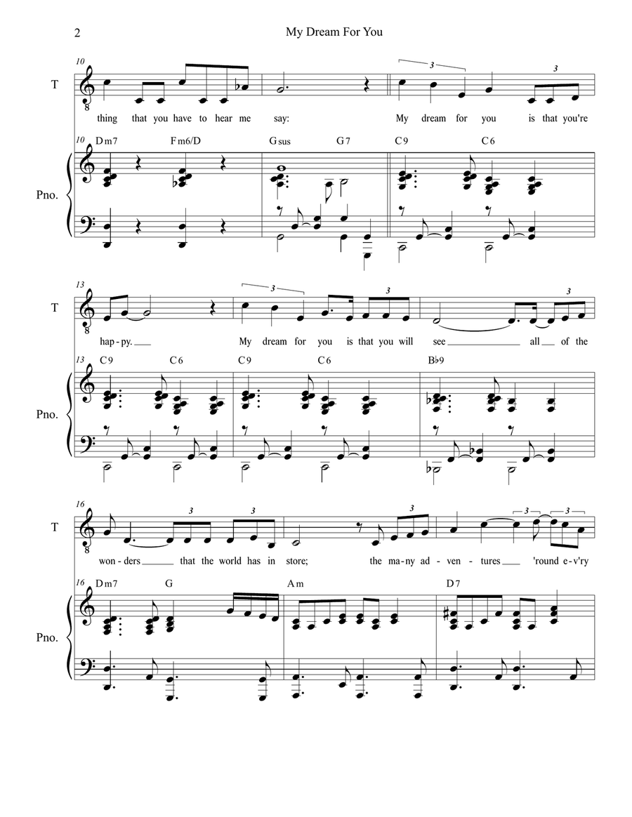 My Dream For You (Tenor solo) Baritone Horn TC scores gallery preview page 2
