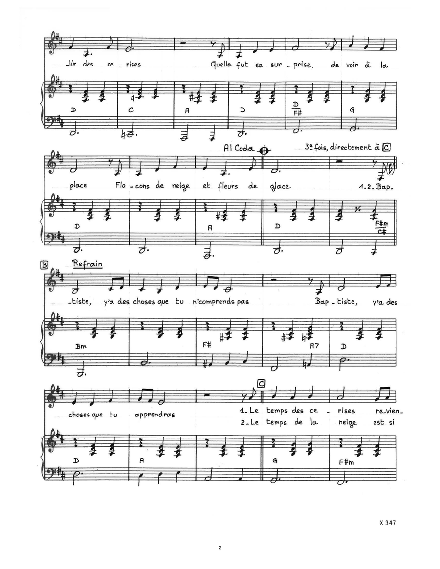 Baptiste Piano, Vocal scores gallery preview page 2