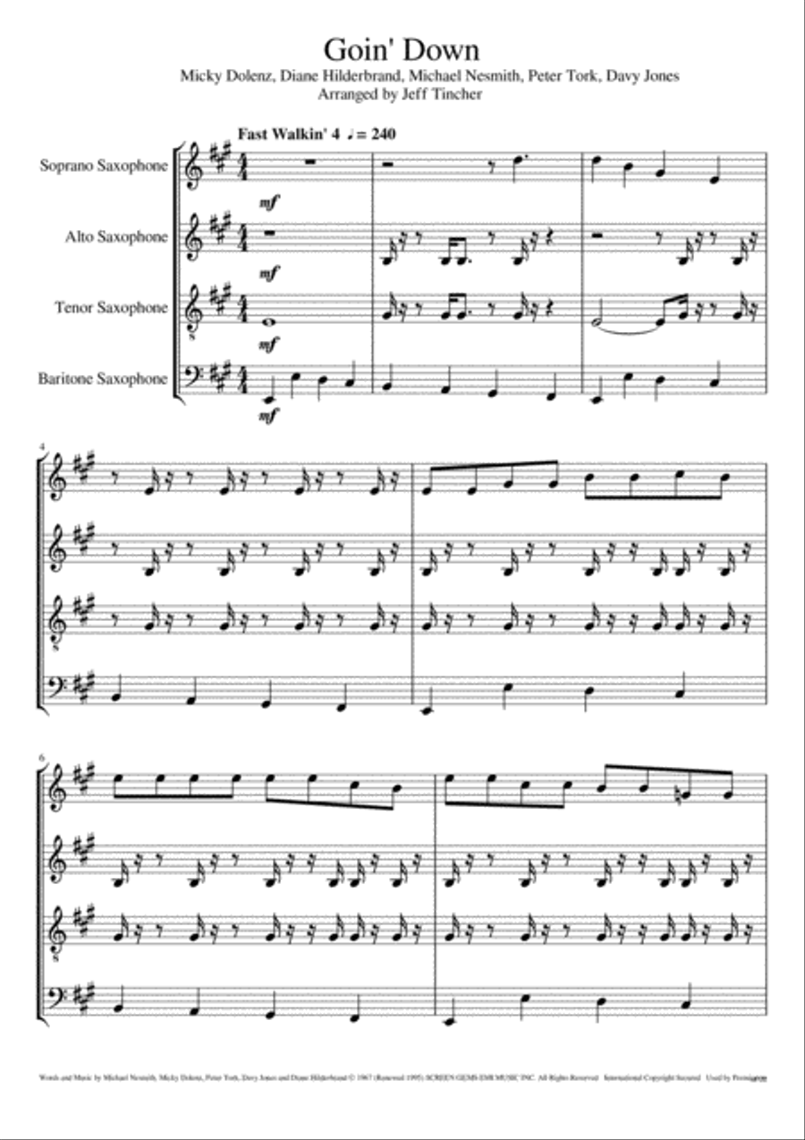 Goin' Down Woodwind Quartet scores gallery preview page 2