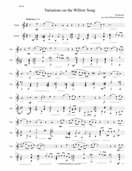 Variations on the Willow Song for violin and guitar image number null