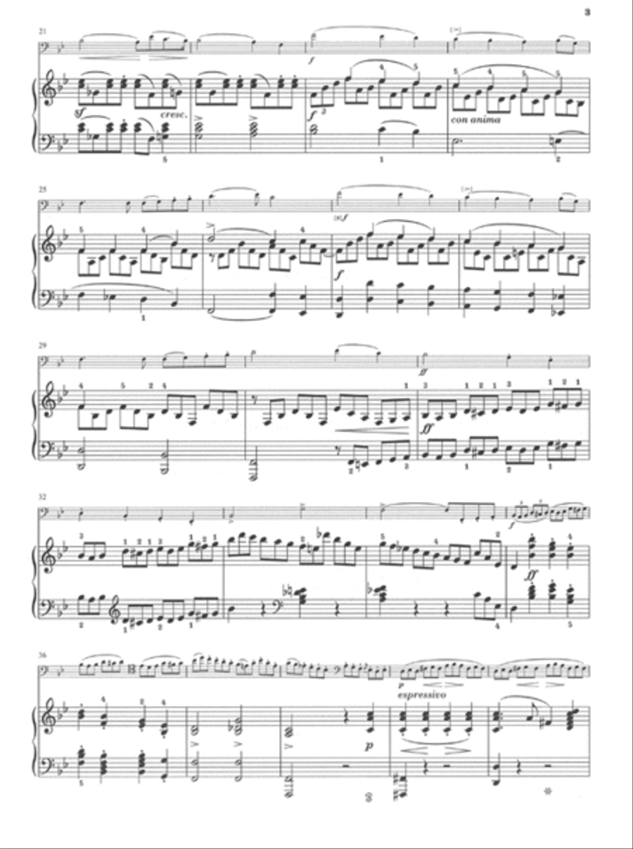 Sonata for Piano and Violoncello B Flat Major Op. 45 Piano Accompaniment scores gallery preview page 3
