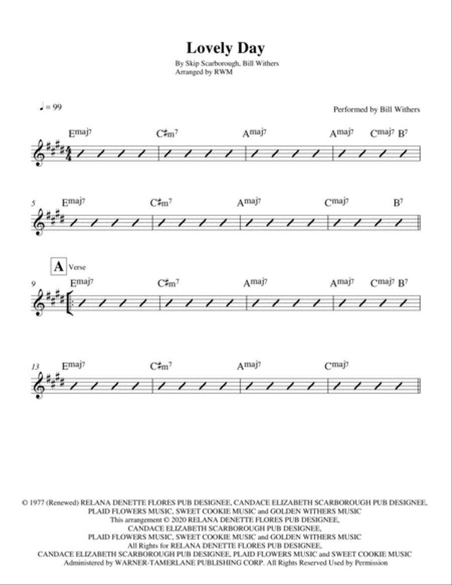 Lovely Day Piano scores gallery preview page 2