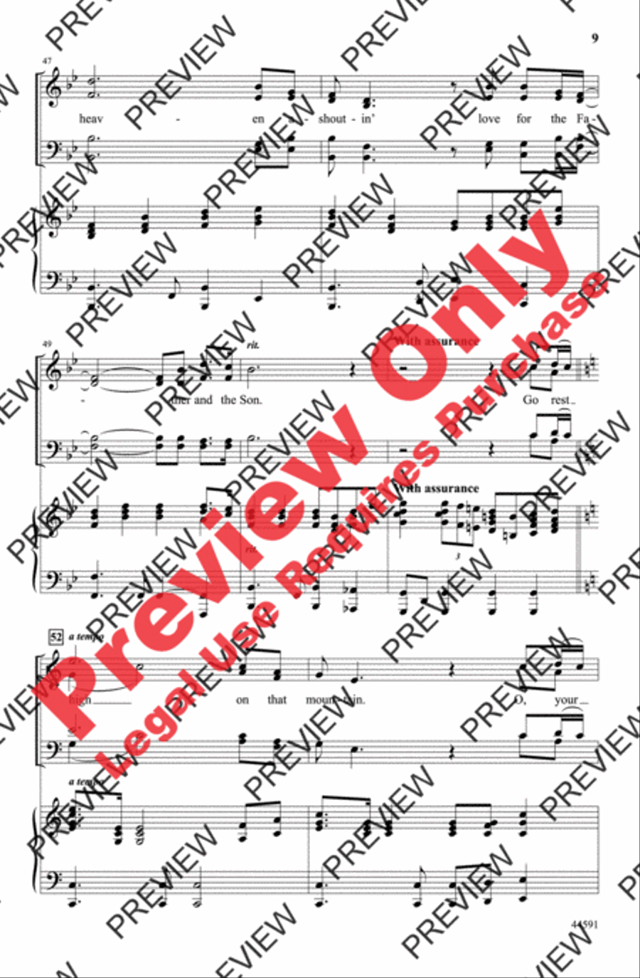 Go Rest High on That Mountain 4-Part scores gallery preview page 9