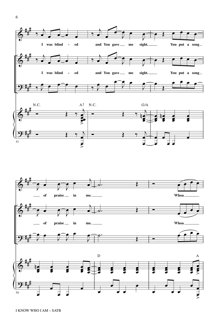 I Know Who I Am I Know Who I Am 4-Part scores gallery preview page 5