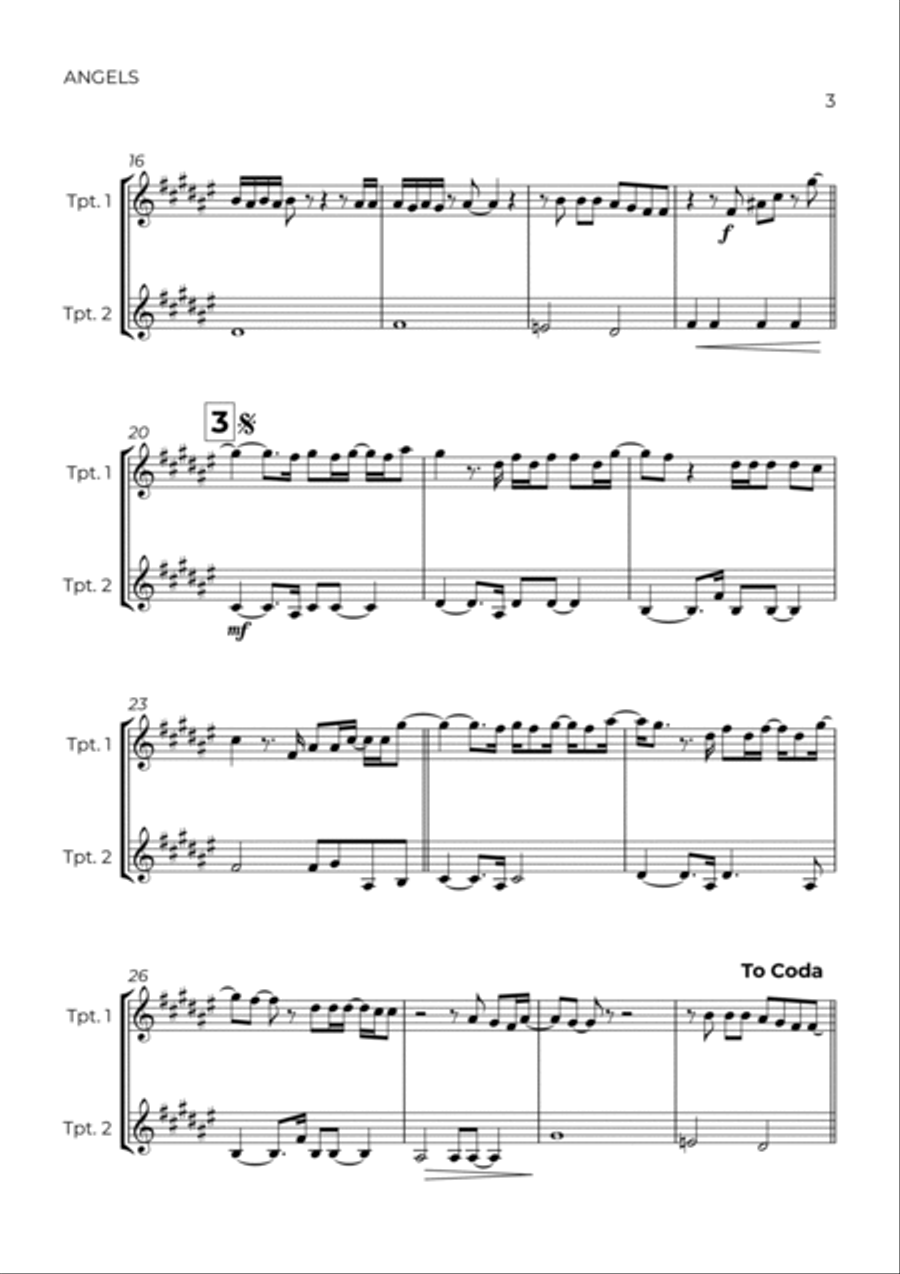 Angels Trumpet Duet scores gallery preview page 3