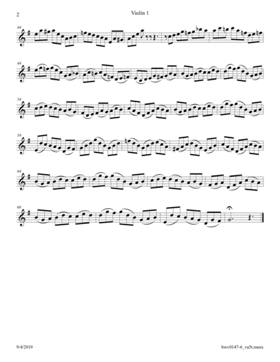 Bach: Jesu, bleibet meine Freude BWV 147-6; arr. for Viola Quintet. image number null