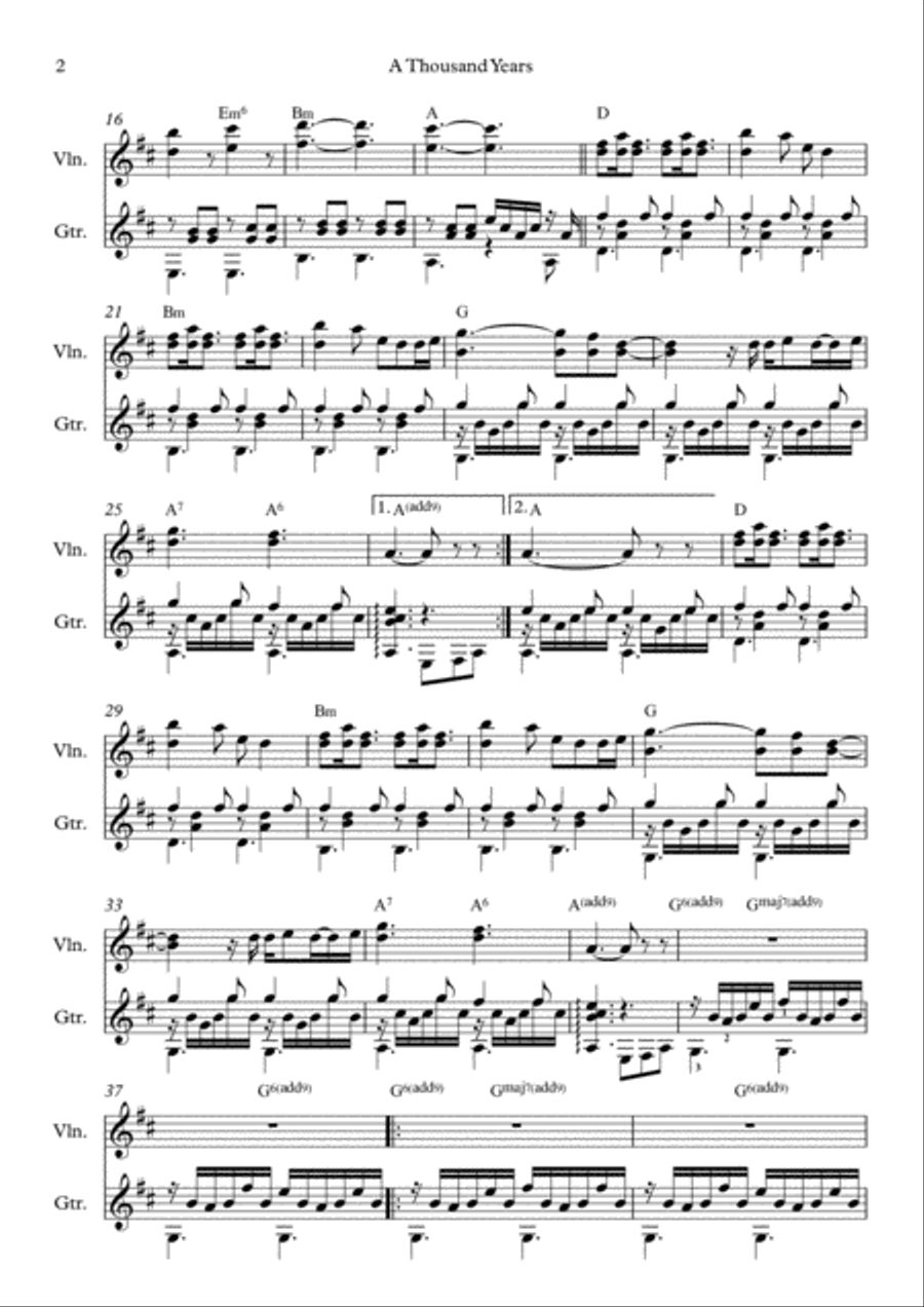 A Thousand Years String Duet scores gallery preview page 3