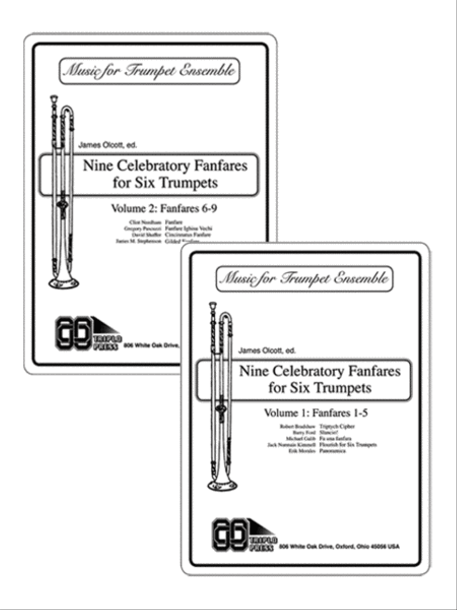 Nine Celebratory Fanfares for Six Trumpets, complete Small Ensemble scores gallery preview page 1