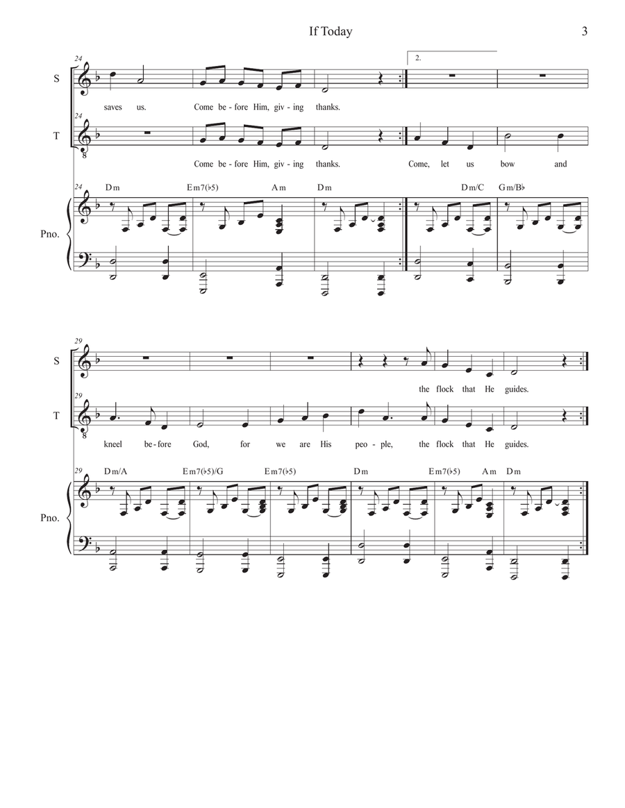If Today (2-part choir - (Soprano and Tenor) (Easy Choir Version) 2-Part scores gallery preview page 3