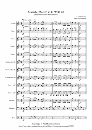 Beethoven: Marsch (Military March) in C (Zapfenstreich fur Militårmusik) WoO 20 - symphonic wind
