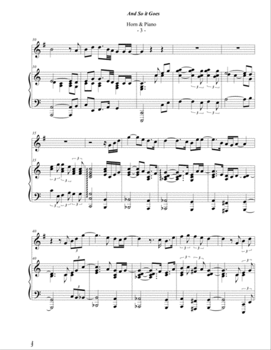 And So It Goes Horn scores gallery preview page 3